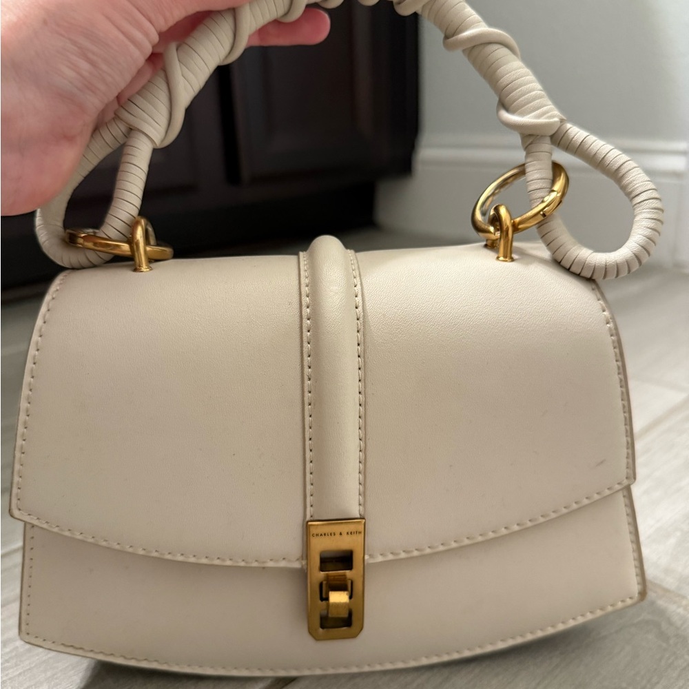 charles keith structed Cream/off-white handbag/crossbody - Picture 2 of 6